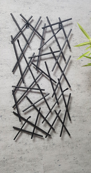 Wandgarderobe MIKADO 3 in schwarz aus Metall