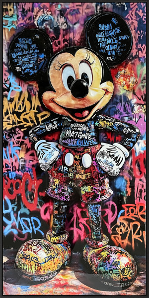 Bild GRAFFITI MOUSE in bunt aus Holz