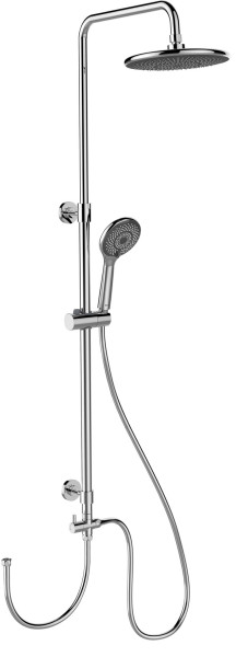 Duschsystem WATERSAVING in chromfarben aus Edelstahl