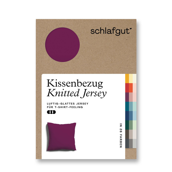 Kissenbezug Knitted Jersey in Purple aus Mischgewebe