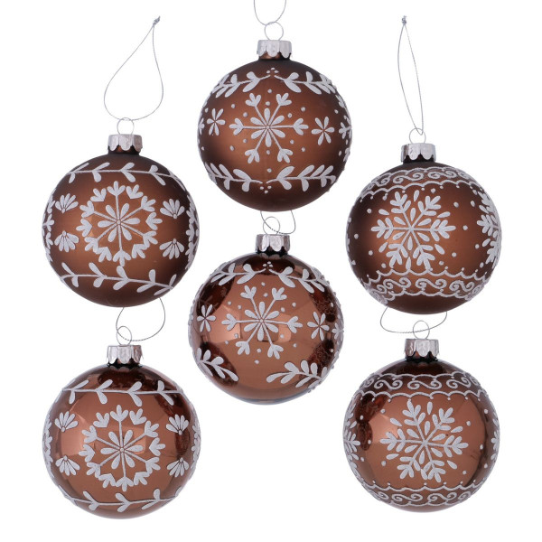 Weihnachtskugel BROWNY in braun aus Glas