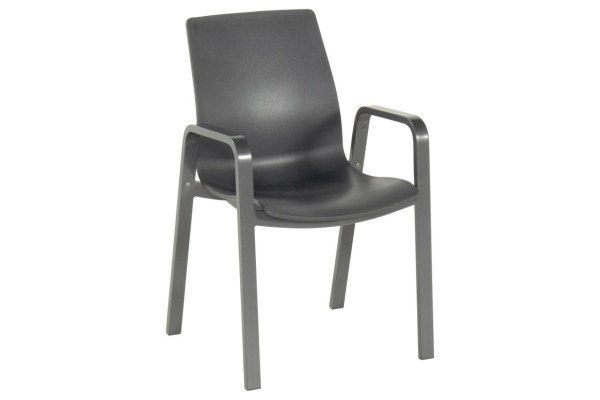 Gartenstuhl FLOW in anthrazit aus Kunststoff