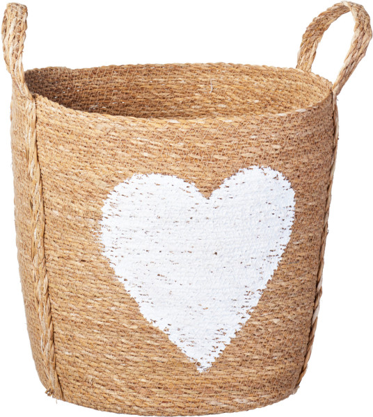 Korb HEART in natur aus Seegras