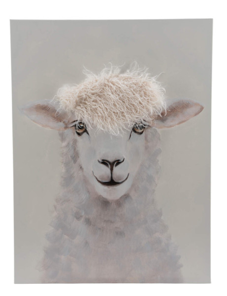 Keilrahmenbild Schaf in creme aus Baumwolle