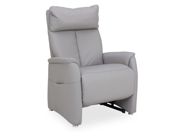 Relaxsessel vito KIERAN PLUS in Light Grey aus Leder