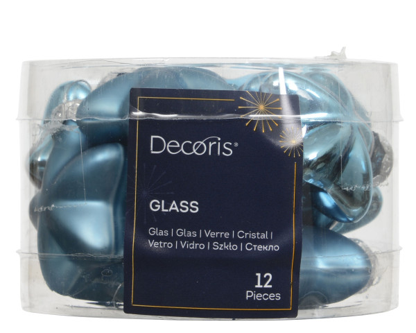 Weihnachtskugel-Box Sterne FOLKLOREBLAU in blau aus Glas