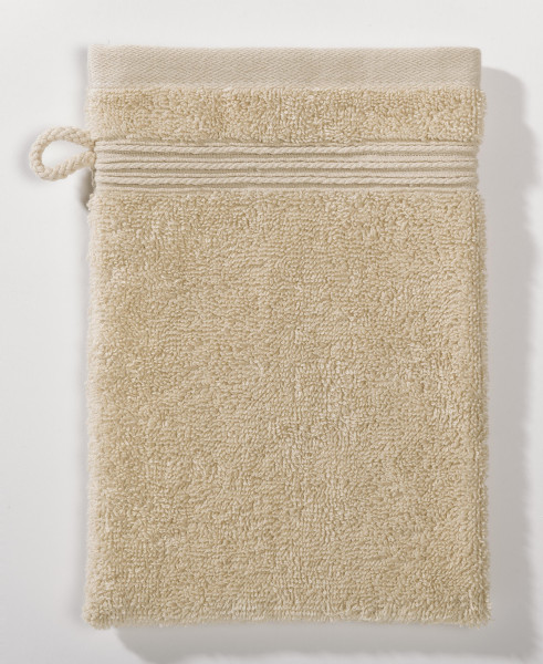 Waschhandschuh SAPHIR caramel in Caramel aus Baumwolle
