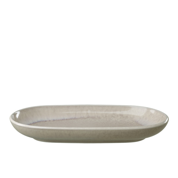 Servierplatte PERLEMOR SAND in beige aus Porzellan