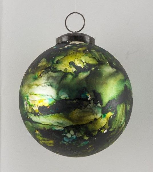 Weihnachtskugel in grün aus Glas