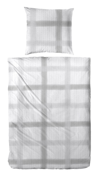 Bettwäsche SVEA grau in grau aus Baumwolle