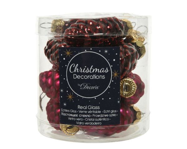 Weihnachtskugel-Box Zapfen OCHSENBLUT in Ochsenblut aus Glas