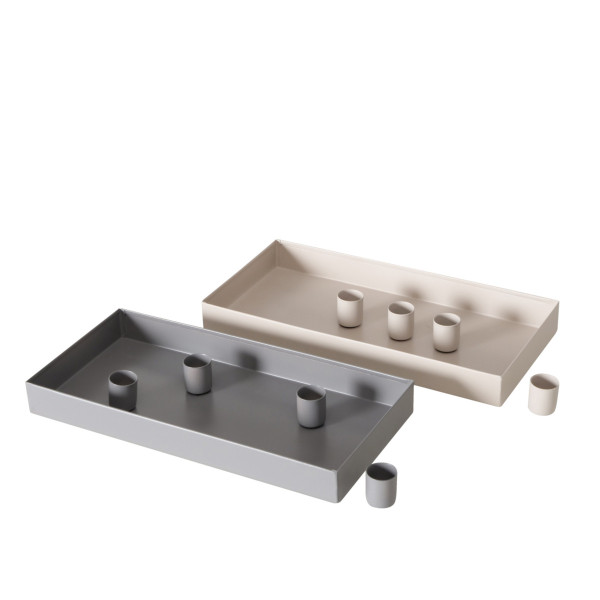 Kerzenhalter MARGO in grau aus Eisen