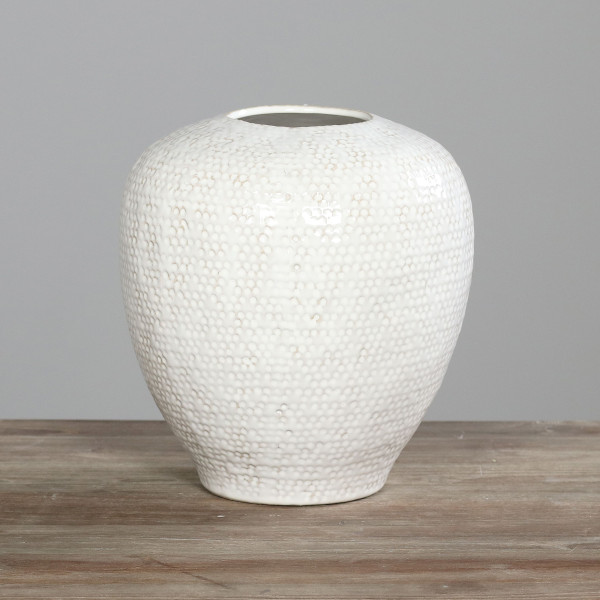 Vase in creme aus Keramik