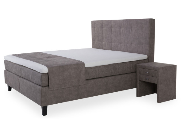 Boxspringbett vito ASETTO in camel aus Stoff