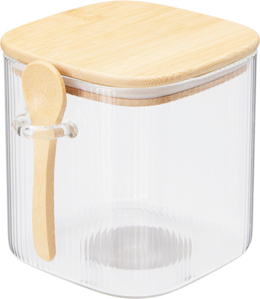 Vorratsdose BAMBOO in klar aus Glas