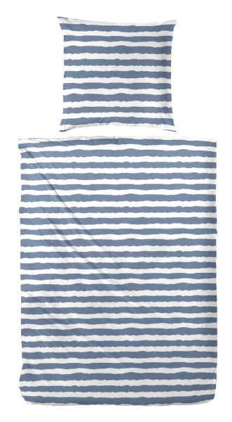 Bettwäsche STRIPE weiß/blau