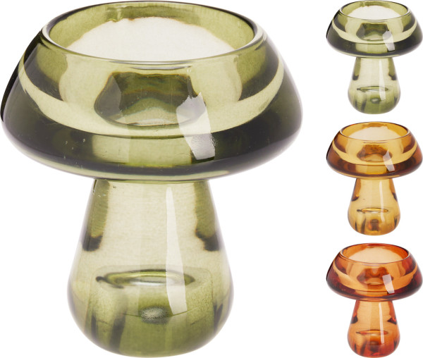 Kerzenhalter in mehrfarbig aus Glas