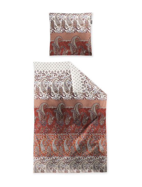 Bettwäsche WAVE Satin in rot aus Baumwolle