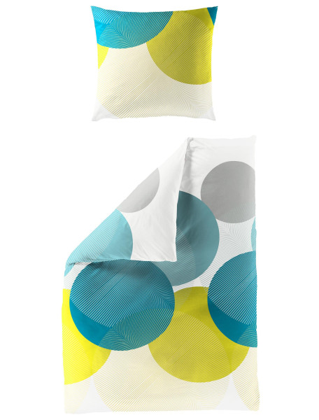 Bettwäsche Mako-Satin petrol aus Baumwolle