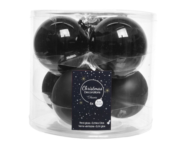 Weihnachtskugel-Box SCHWARZ in schwarz aus Glas
