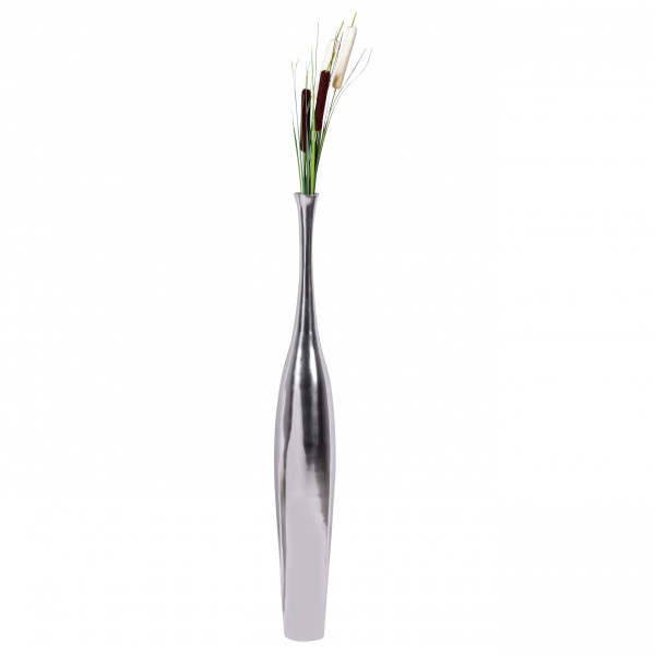 Vase BOTTLE in silberfarben aus Aluminium