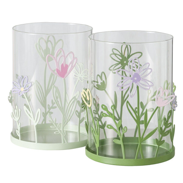 Windlicht BLOSSOM in mehrfarbig aus Materialmix