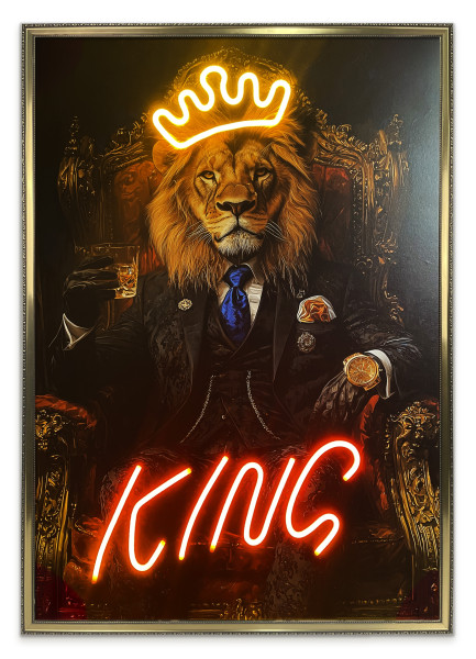 Bild KING LION in mehrfarbig aus Materialmix