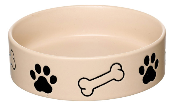 Napf MIKA DOG beige in beige aus Steingut