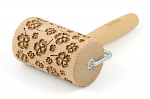 Teigrolle KLEEBLATT in natur aus Holz