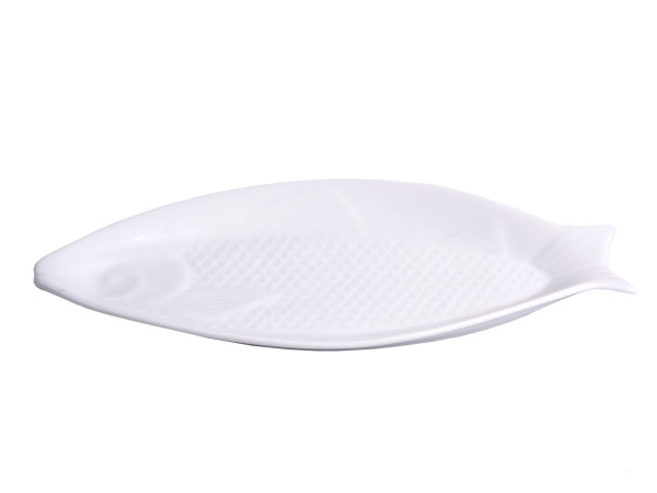 Servierplatte FISH in weiß aus Porzellan