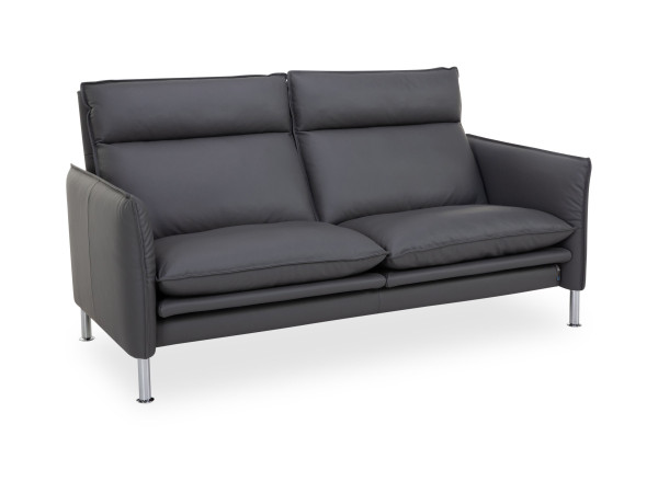 Sofa 2,5 Sitzer PORTO hoch in grau aus Leder