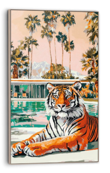 Bild VINTAGE TIGER in mehrfarbig aus Materialmix