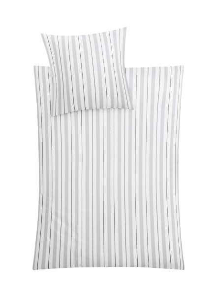 Bettwäsche CREMOSA Mako-Satin in grau aus Baumwolle