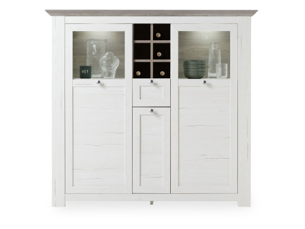 Highboard LIVIN MARBELLA in weiß aus Dekor