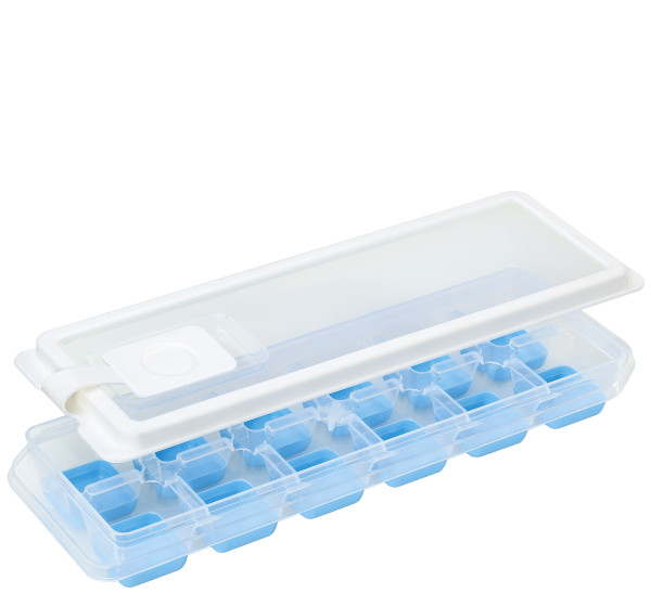 Eiswürfelform cilio CUBO in weiß/blau aus Kunststoff