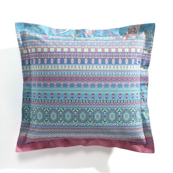 Kissenhülle BURANO in blau aus Baumwolle