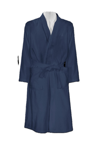 Bademantel Schalkragen in blau aus Baumwolle