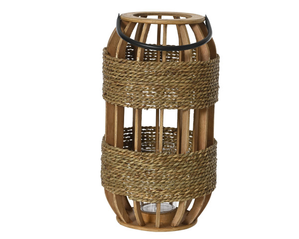 Windlicht in braun aus Holz