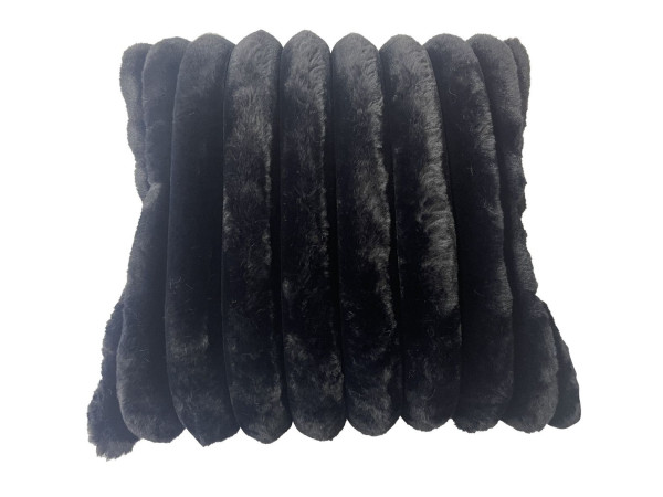 Decke FELL in schwarz aus Stoff