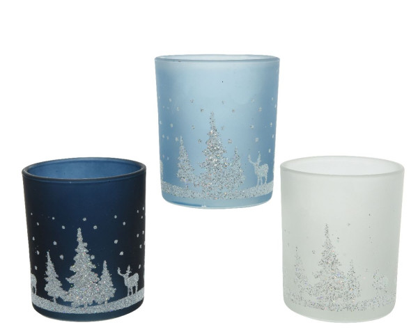 Windlicht FROSTY in mehrfarbig aus Glas