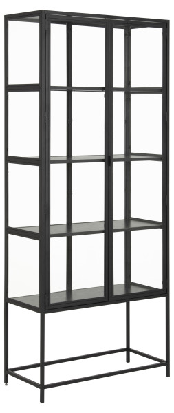 Vitrine SEAFORD in schwarz aus Materialmix