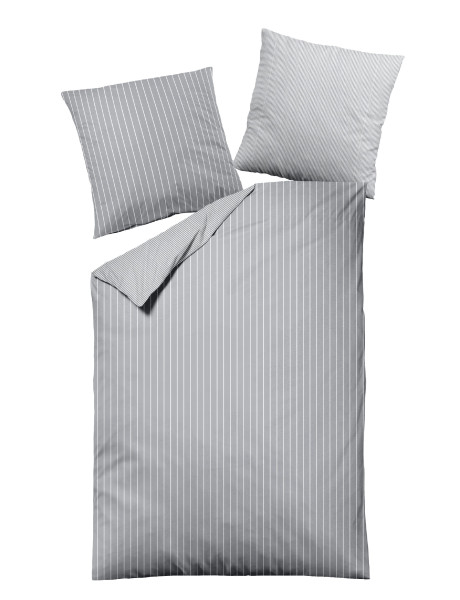 Bettwäsche MONDO Satin in grau aus Baumwolle