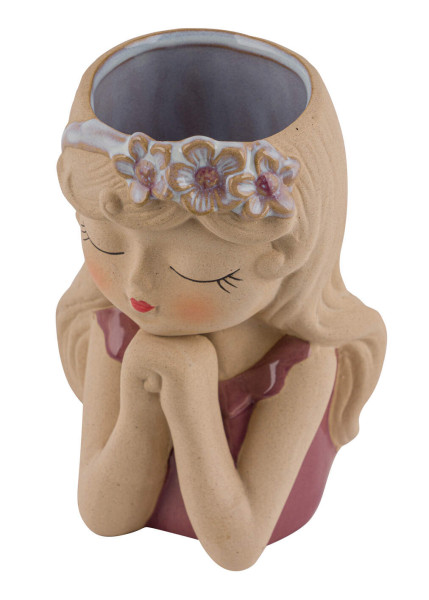 Pflanztopf WOMAN in beige aus Steingut