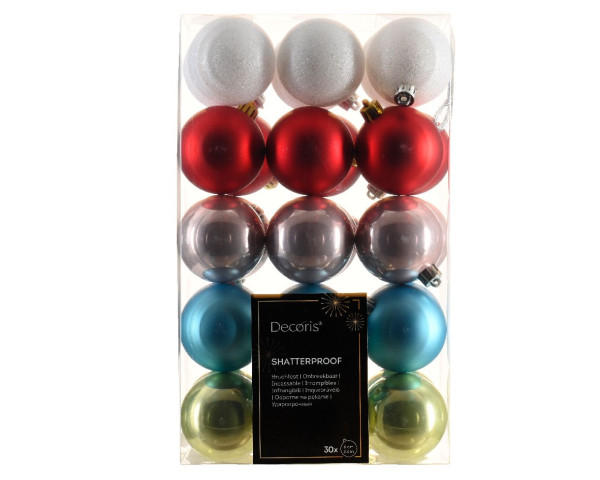 Weihnachtskugel-Set GRACE in mehrfarbig aus Kunststoff