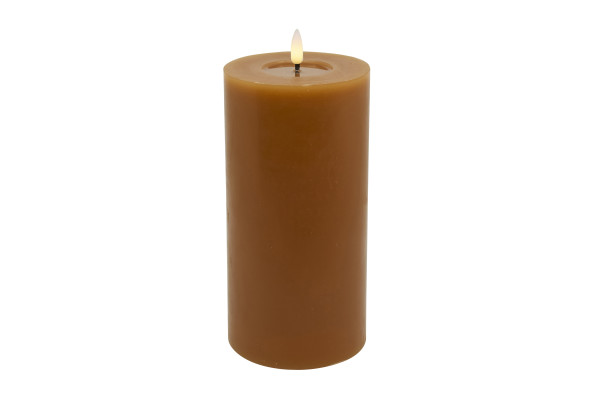 Stumpenkerze LED BASIC in Caramel aus Wachs