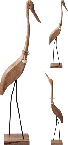 Aufsteller REIHER in braun aus Mango