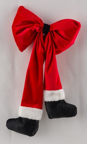Schleife mit Nikolausbeine in rot aus Samt