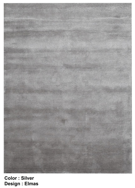 Teppich ELMAS in silberfarben aus Mischgewebe