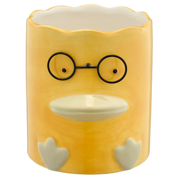 Übertopf ENTE in gelb aus Keramik