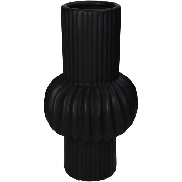 Vase BLACK in schwarz aus Steingut